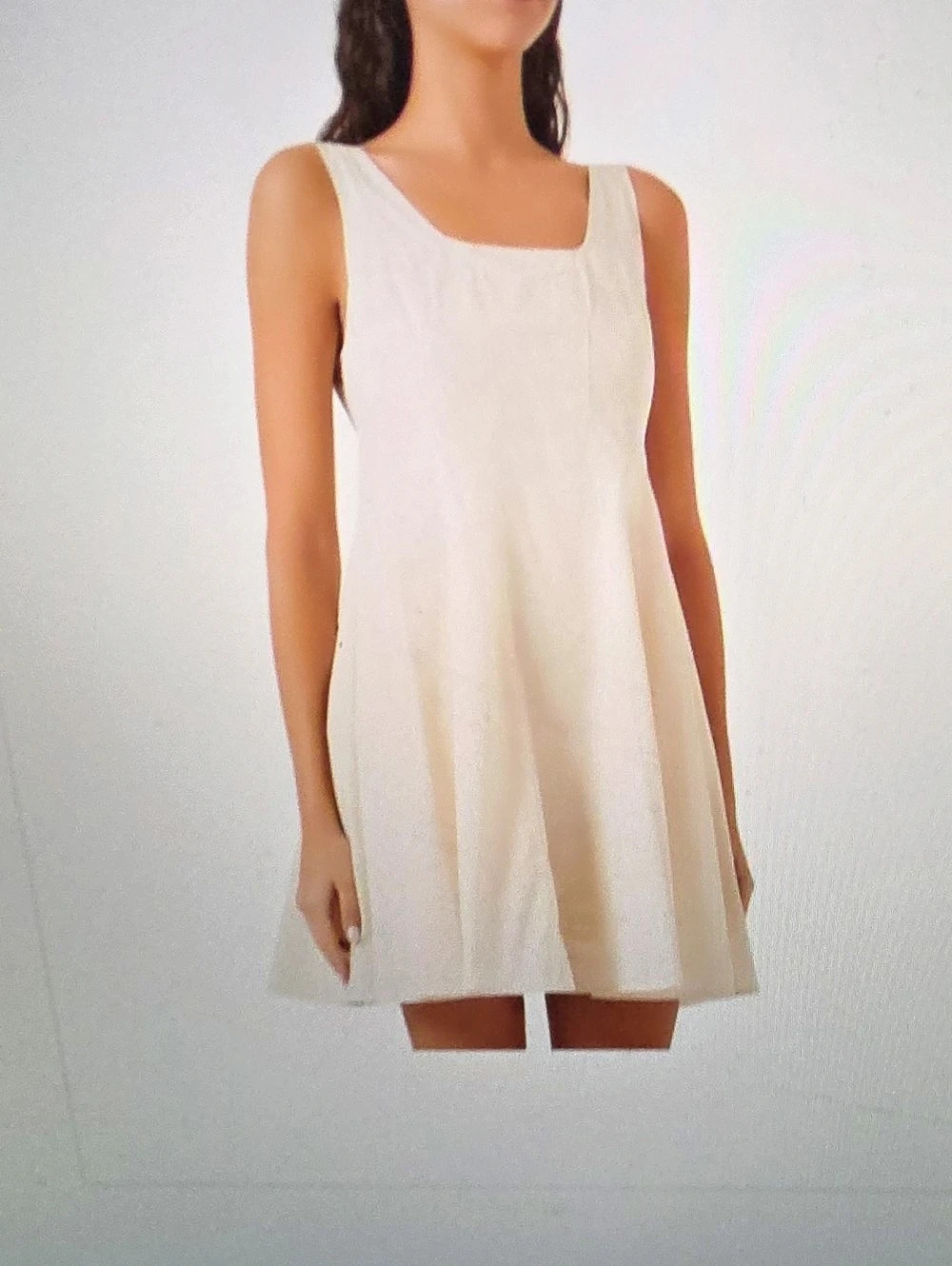 Theory SL Seam Flare DR Mini A-Line Dress in Cream Size 4 NWT